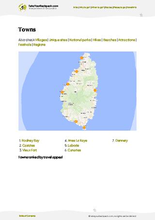 example page 6 from our offline Travel Guide for Saint Lucia
